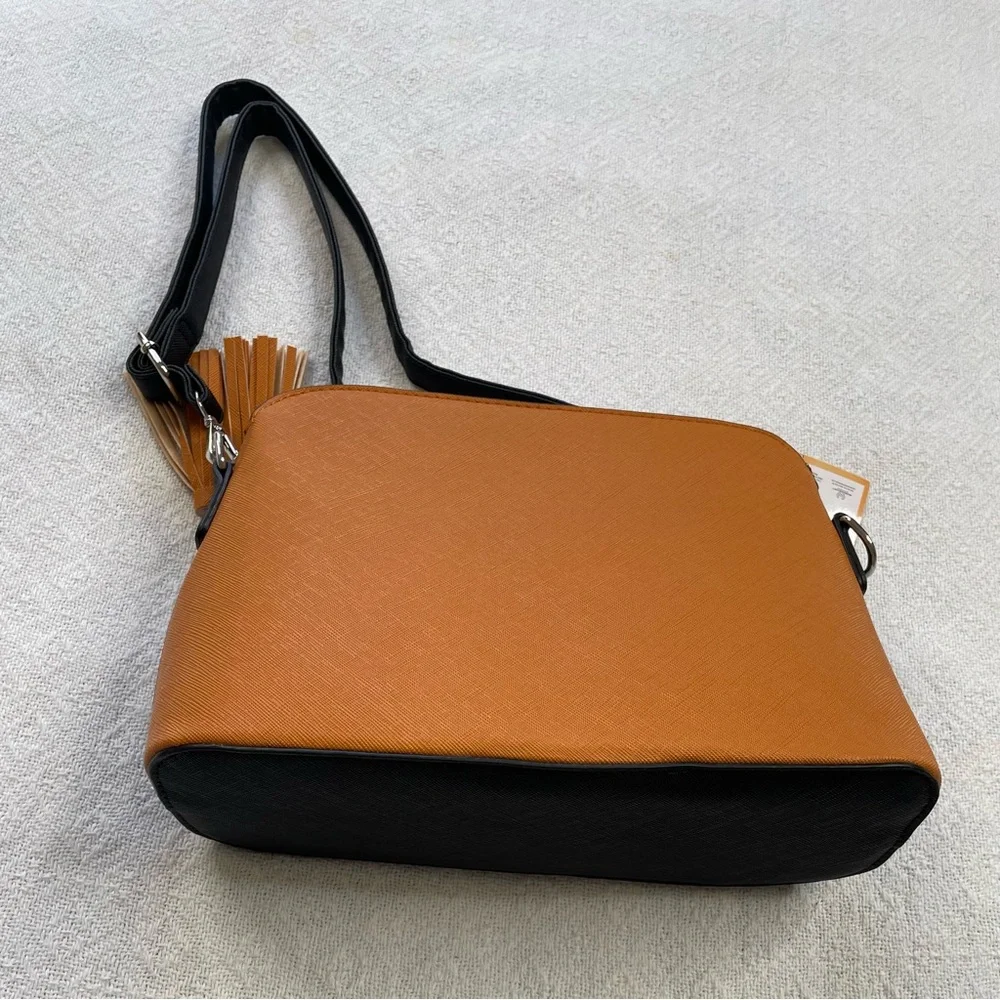 Black and Caramel Crossbody Bag~ Small *NWT‎